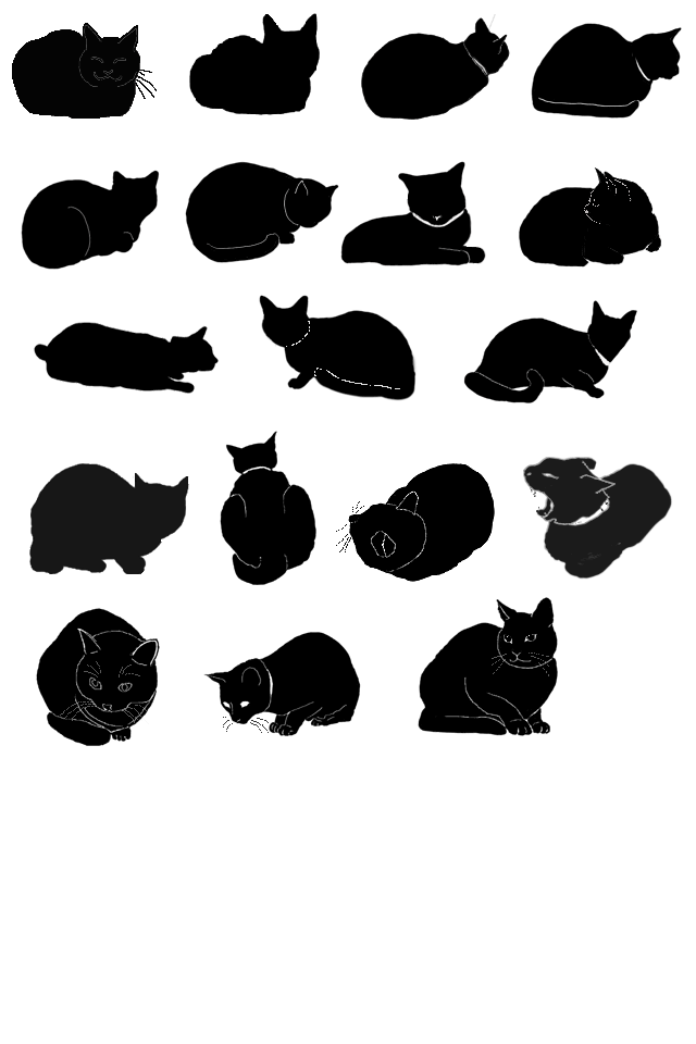 猫のフリー素材：猫シルエット